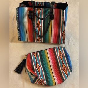 NGil Southwestern Western Tote Weekender Travel Purse Cosmetic Toiletries Bag